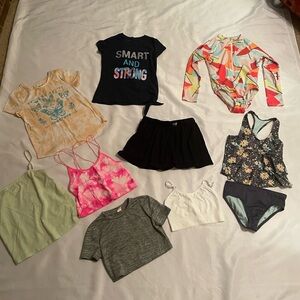 Kids’ Colorful Clothes Set, Spring/Summer, Swimsuits, Skort, Tops, etc. Size 7/8
